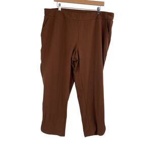 Zac & Rachel Brown Elastic Waist Tapered Leg Active Pants Women’s 3X